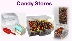 candy display ideas; candy bar display, frozen desserts; yogurt display; instore display